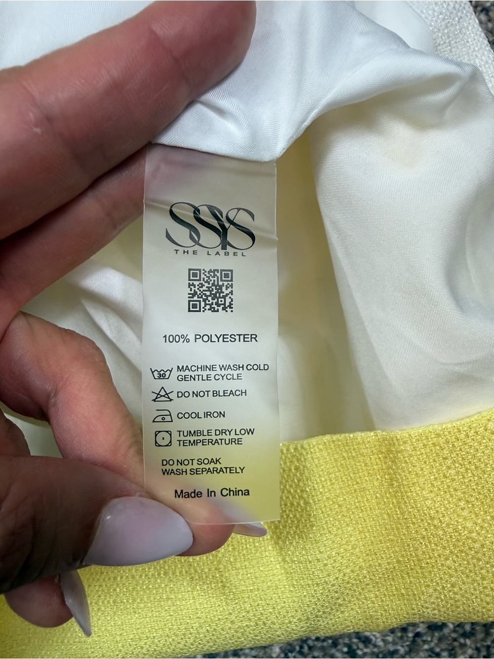 SSYS The Lebel Yellow & White Colorblock Mini Dress with Button Trim - Picture 9 of 9